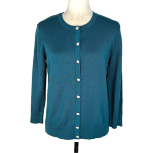 Cable & Gauge blue-green cardigan
